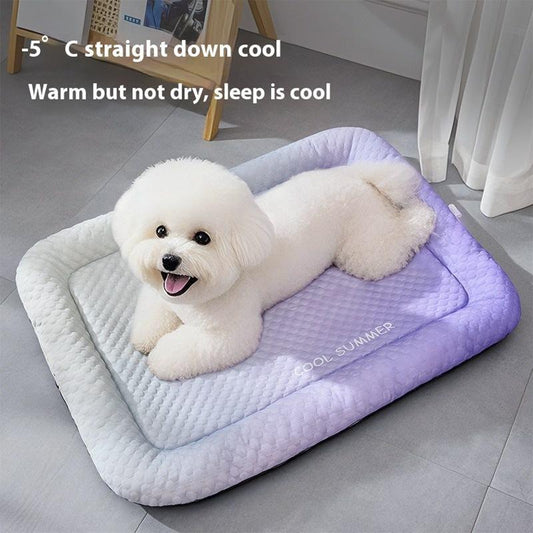 ⏳LAST DAY SALE ONLY£9.99!!❄Pawchill™🇬🇧Pet Cooling Mat for Dogs & Cats 🐾 Naturally Cool Ice-Silk Pad • Breathable, Washable & Soft 🌿 For Floors, Sofas & Car Travel • Multiple Sizes • Gradient Colours ☀️🐶🐱