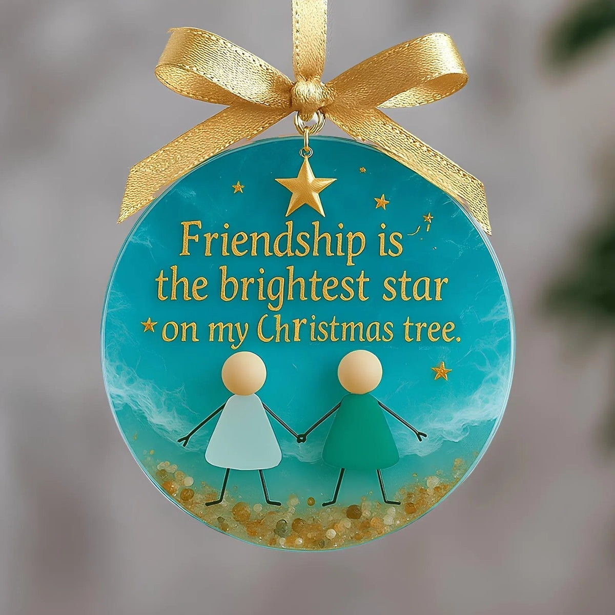 ⏳LETZTER TAG DES SALES: 70 % RABATT!⏰Freundschafts-Weihnachtsornament aus Meerglas🌊✨Von der Natur geformt & von Hand gefertigt💝