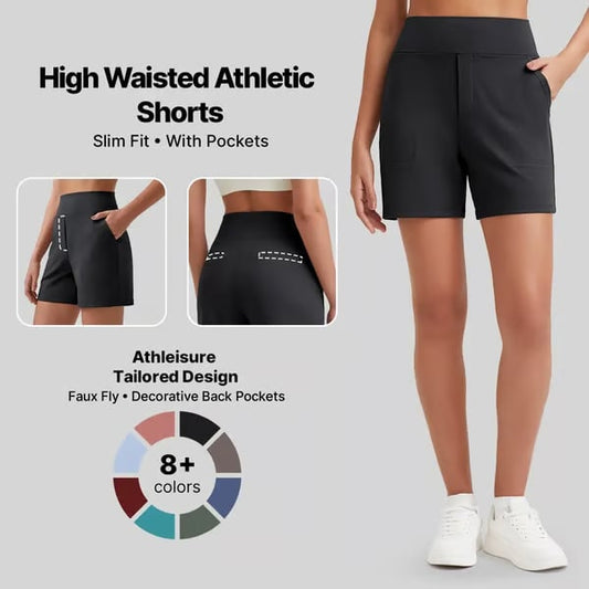 ⏳HOT SALE 70% RABATT🔥 Damen Bermuda-Shorts mit hoher Taille und Taschen 🎯 | Laufen Yoga Freizeit Sportbekleidung 😎 | 2 kaufen = KOSTENLOSER Versand – Lager in UK! 🇬🇧