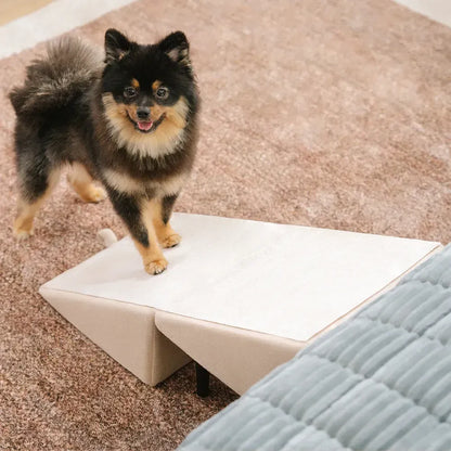 2-in-1 wandelbare Trittstufe aus Holz für Hunde als Treppe oder Rampe fürs Bett