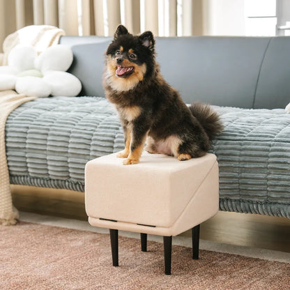 2-in-1 wandelbare Trittstufe aus Holz für Hunde als Treppe oder Rampe fürs Bett