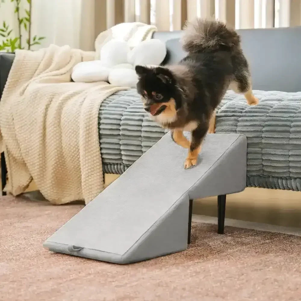 2-in-1 wandelbare Trittstufe aus Holz für Hunde als Treppe oder Rampe fürs Bett
