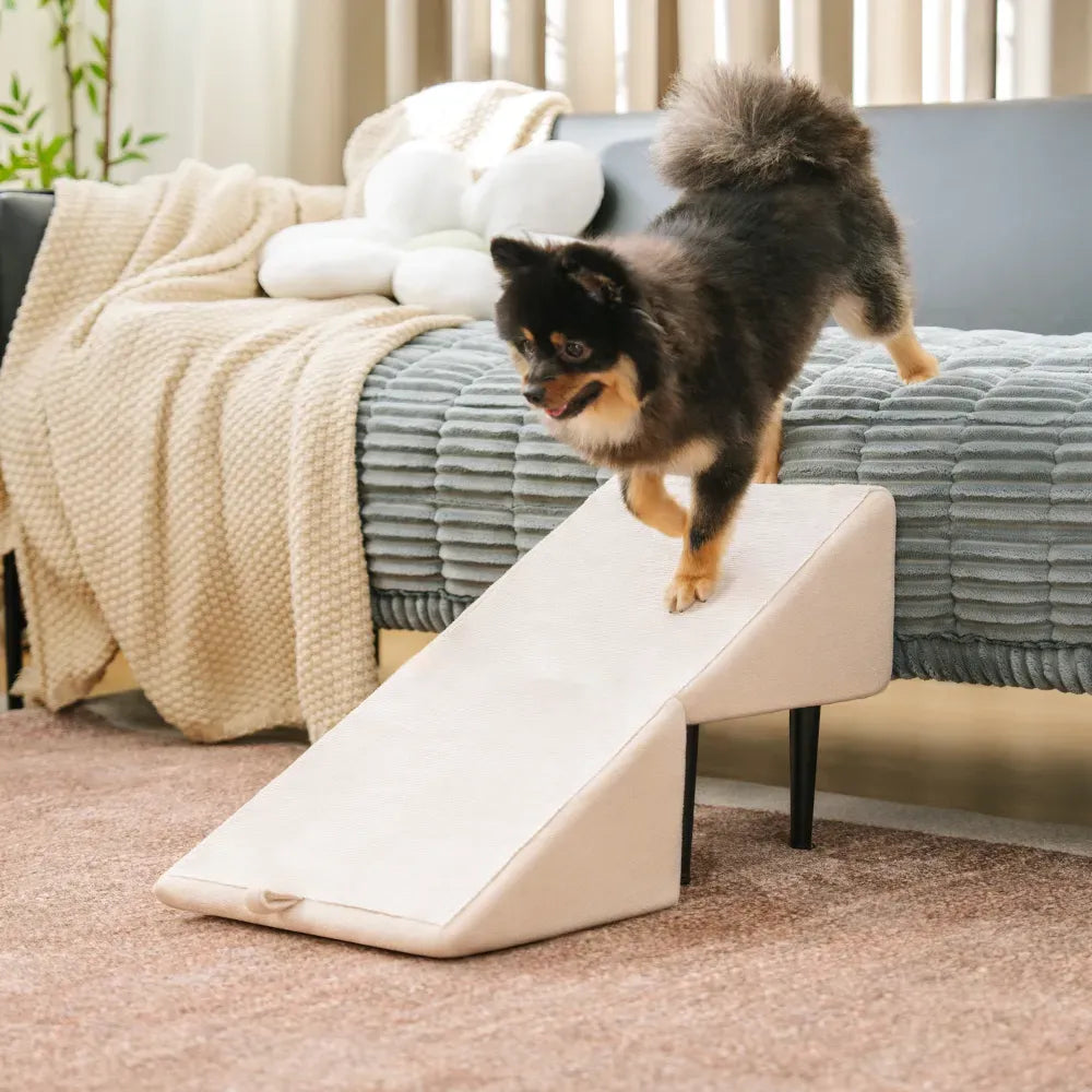 2-in-1 wandelbare Trittstufe aus Holz für Hunde als Treppe oder Rampe fürs Bett