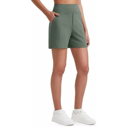 ⏳HOT SALE 70% RABATT🔥 Damen Bermuda-Shorts mit hoher Taille und Taschen 🎯 | Laufen Yoga Freizeit Sportbekleidung 😎 | 2 kaufen = KOSTENLOSER Versand – Lager in UK! 🇬🇧