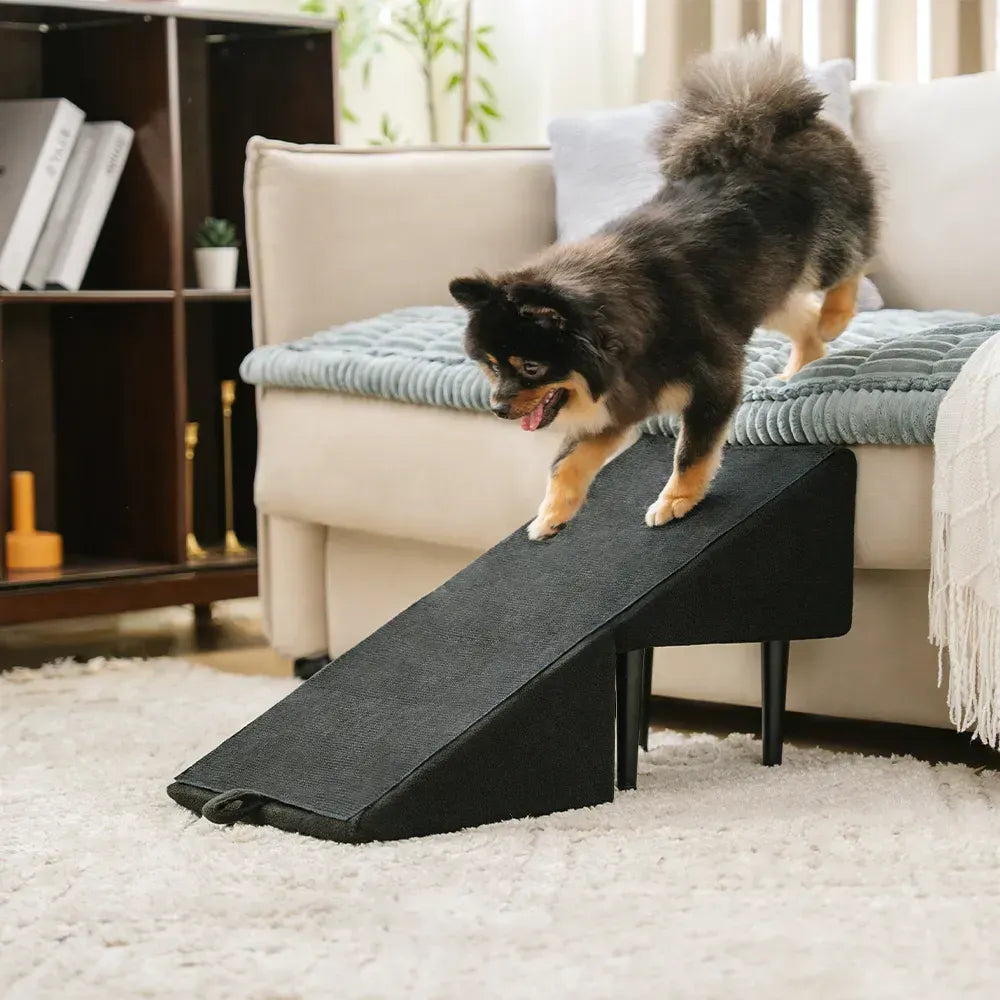 2-in-1 wandelbare Trittstufe aus Holz für Hunde als Treppe oder Rampe fürs Bett