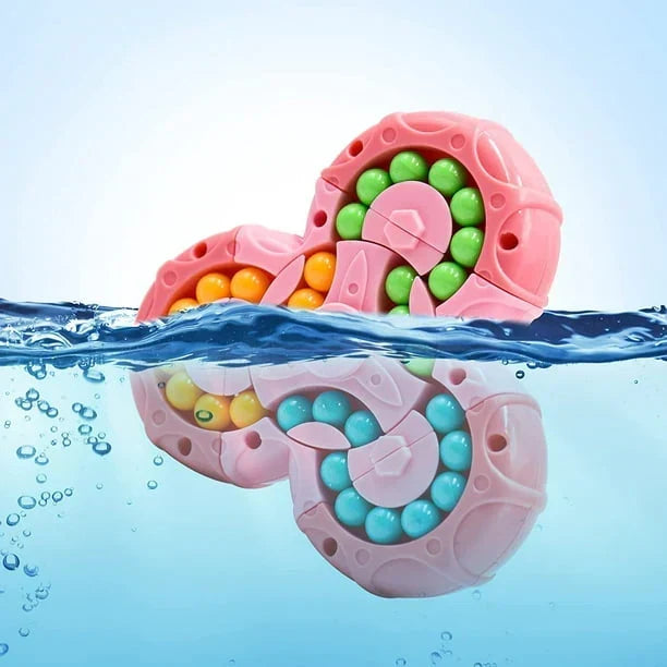 💥Extrem beliebtes Spielzeug💥Fidget Spinner + sechsseitiger rotierender Würfel 2-in-1, magisches Bohnen-Lernspielzeug