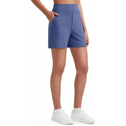 ⏳HOT SALE 70% RABATT🔥 Damen Bermuda-Shorts mit hoher Taille und Taschen 🎯 | Laufen Yoga Freizeit Sportbekleidung 😎 | 2 kaufen = KOSTENLOSER Versand – Lager in UK! 🇬🇧