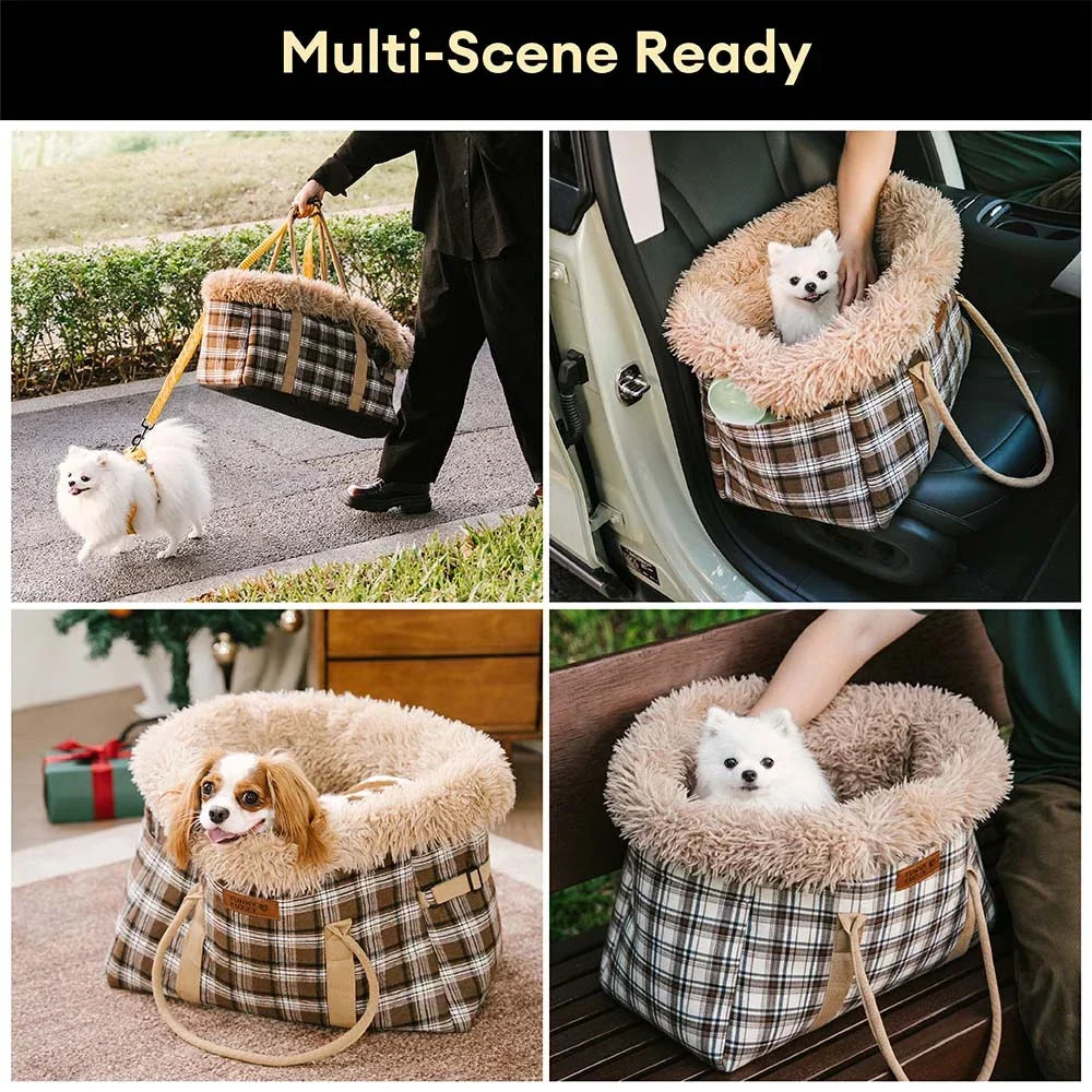 2-in-1 Große Ganzjahres-Haustiertragetasche und Hundeschlafsack – Voyager's Plaid