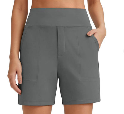 ⏳HOT SALE 70% RABATT🔥 Damen Bermuda-Shorts mit hoher Taille und Taschen 🎯 | Laufen Yoga Freizeit Sportbekleidung 😎 | 2 kaufen = KOSTENLOSER Versand – Lager in UK! 🇬🇧