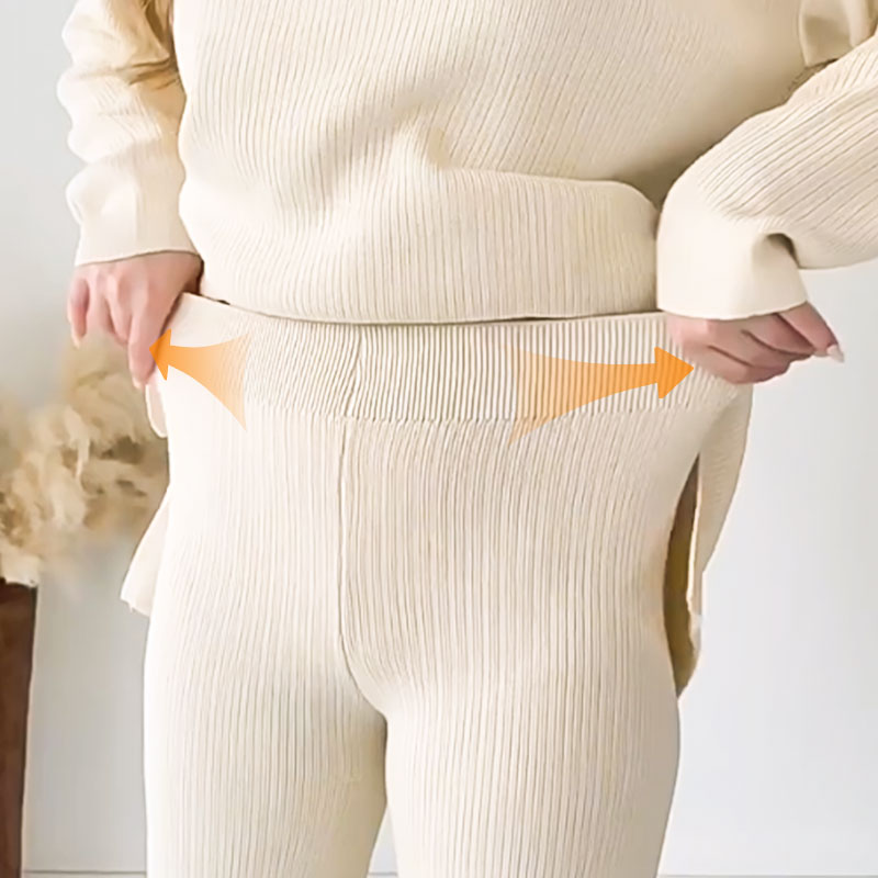 🍂Limited-Time 50% OFF🍂V-Neck Casual Slit Knitted Two-Piece Set ✈️ Free Shipping