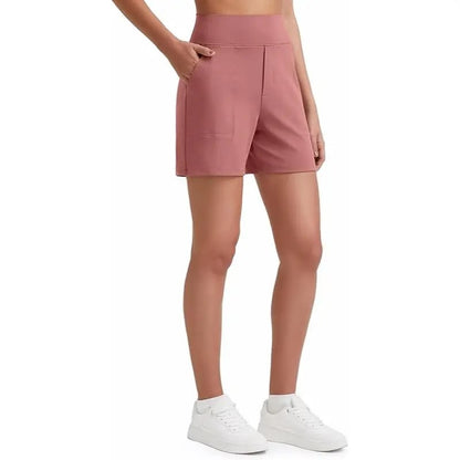 ⏳HOT SALE 70% RABATT🔥 Damen Bermuda-Shorts mit hoher Taille und Taschen 🎯 | Laufen Yoga Freizeit Sportbekleidung 😎 | 2 kaufen = KOSTENLOSER Versand – Lager in UK! 🇬🇧