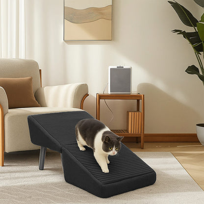 2-in-1 wandelbare Trittstufe aus Holz für Hunde als Treppe oder Rampe fürs Bett