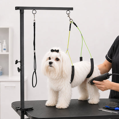 Verstellbarer Schertisch-Haltearm mit Hängematte für Hunde, 70–97 cm, Stahlklemme, 2 Halterungen
