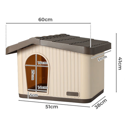 Pawz Kunststoff-Hundekäfig für kleine Hunde, wetterfester Außenkennel mit Belüftung