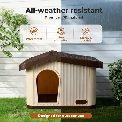 Pawz Kunststoff-Hundekäfig für kleine Hunde, wetterfester Außenkennel mit Belüftung