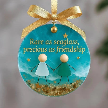 ⏳LETZTER TAG DES SALES: 70 % RABATT!⏰Freundschafts-Weihnachtsornament aus Meerglas🌊✨Von der Natur geformt & von Hand gefertigt💝