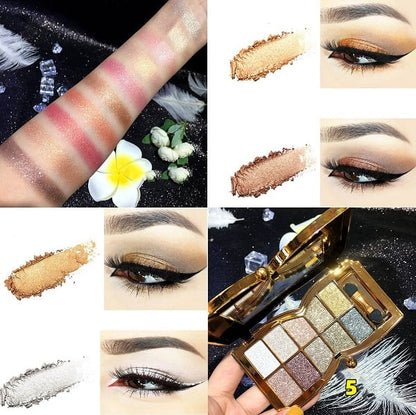 ✨NEUJAHRSANGEBOT🤩10-Farben-Glitzer-Schimmer-Lidschattenpalette