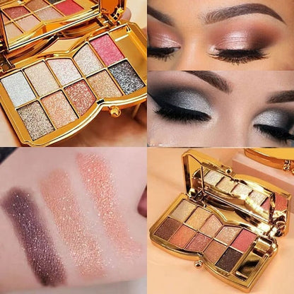 ✨NEUJAHRSANGEBOT🤩10-Farben-Glitzer-Schimmer-Lidschattenpalette