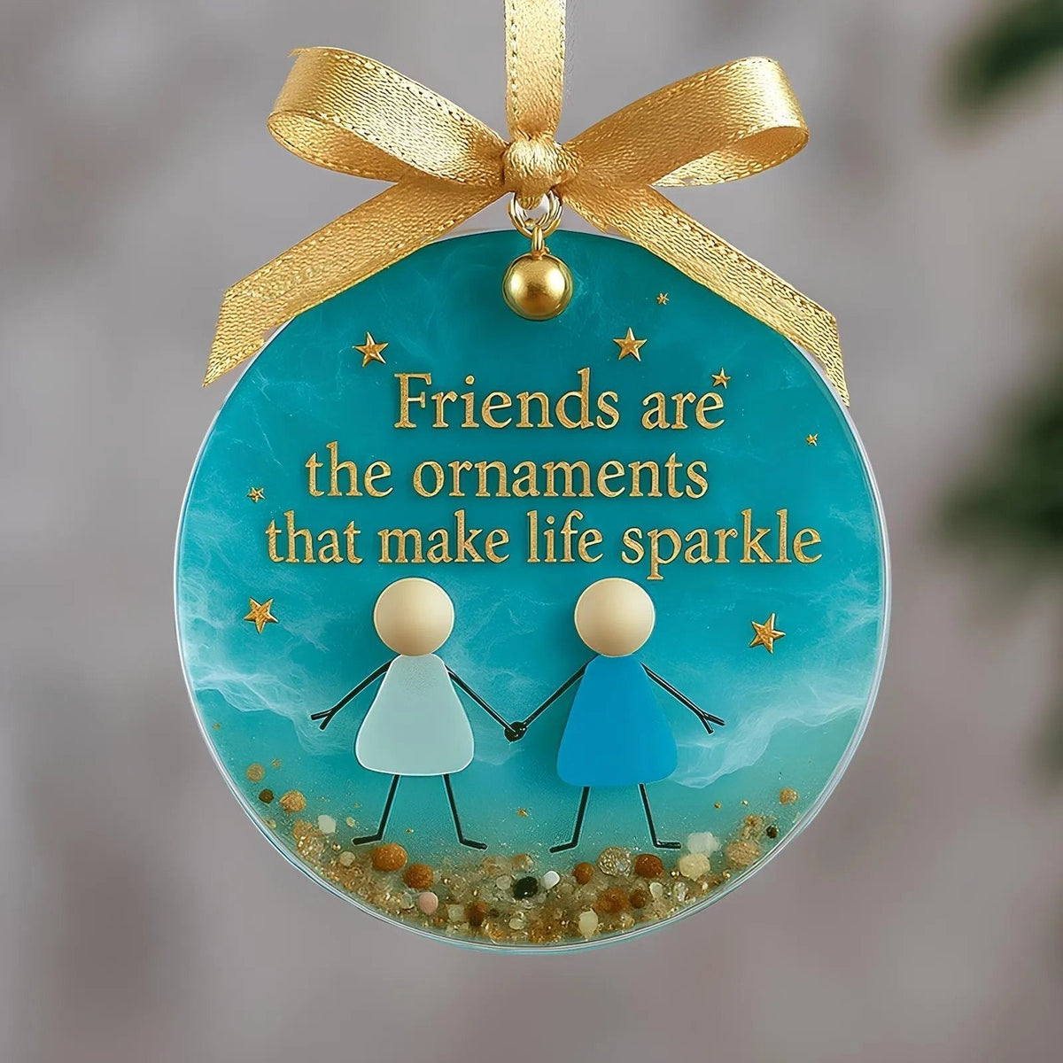⏳LETZTER TAG DES SALES: 70 % RABATT!⏰Freundschafts-Weihnachtsornament aus Meerglas🌊✨Von der Natur geformt & von Hand gefertigt💝