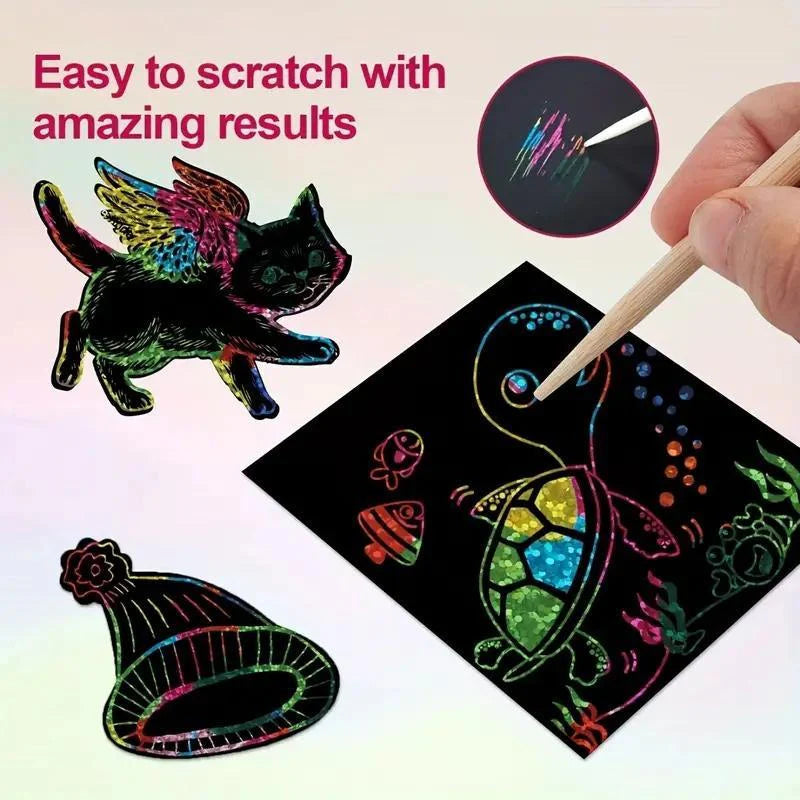 Kaufe 2, erhalte 10 % Rabatt & kostenlosen Versand🔥Kreatives Regenbogen-Kratzpapier-Kunstset