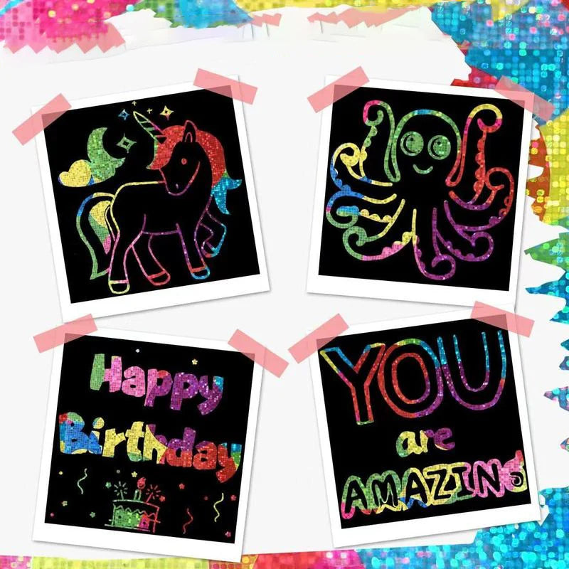 Kaufe 2, erhalte 10 % Rabatt & kostenlosen Versand🔥Kreatives Regenbogen-Kratzpapier-Kunstset