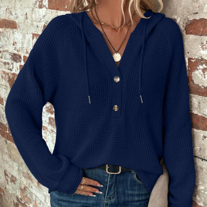 🍂Herbst-Specials🍂Trendiges einfarbiges Damen-Langarm-Oberteil mit Kapuze