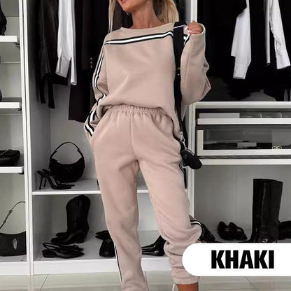 🎄Weihnachts-Hot-Sale - 49% RABATT🎅2-teiliges Damen-Set aus gestreiftem Oberteil und Hose