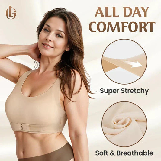 🤩HOT SALE - 50% RABATT💝Bequemer, bügelloser Haltungskorrektur-BH mit Frontverschluss und Kreuzrücken