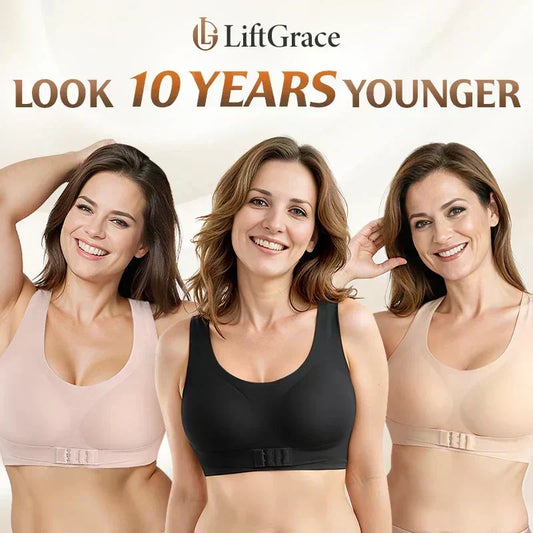 🤩HOT SALE - 50% RABATT💝Bequemer, bügelloser Haltungskorrektur-BH mit Frontverschluss und Kreuzrücken