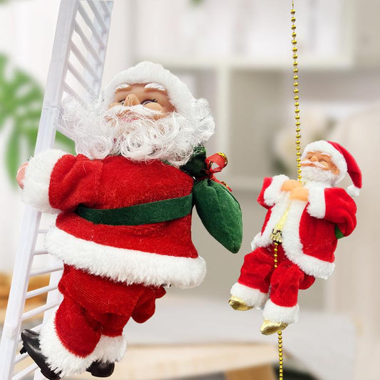 🎁Christmas Sale 50% OFF🎅Electric Fireplace Climbing Santa Claus Musical Toys🪜