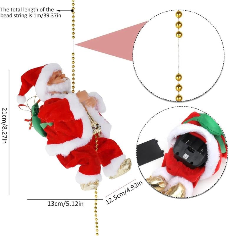 🎁Christmas Sale 50% OFF🎅Electric Fireplace Climbing Santa Claus Musical Toys🪜