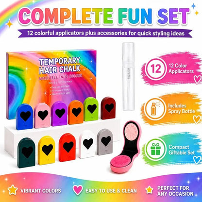 ❤️‍🔥 Großer Weihnachts-Sale – 50 % RABATT 🎁 Temporäre Haar-Kreide – 12 auswaschbare Farben 🌈 | Ohne Bleichen, keine Flecken | Von britischen Familien empfohlen ✅