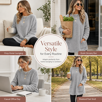 🍂50% RABATT☁️Warmer Damen-Langarmshirt mit Rundhalsausschnitt